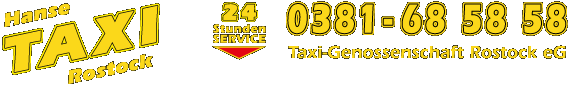 Hanse Taxi Rostock - Telefon: 0381 68 58 58